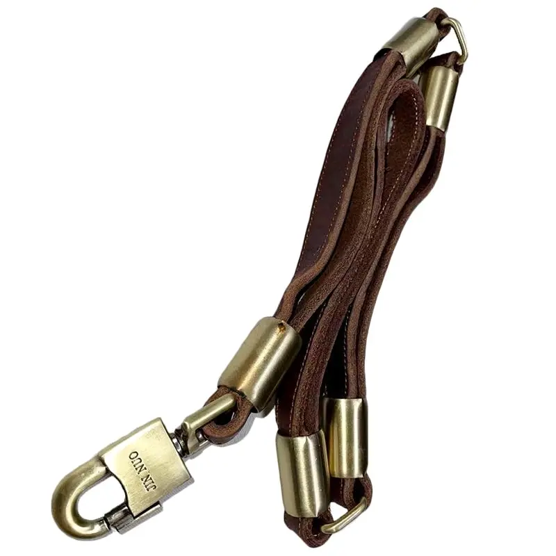 Dog leash Superior Quality Genuine Real Ox Leather Foldable Dog Leash Lead