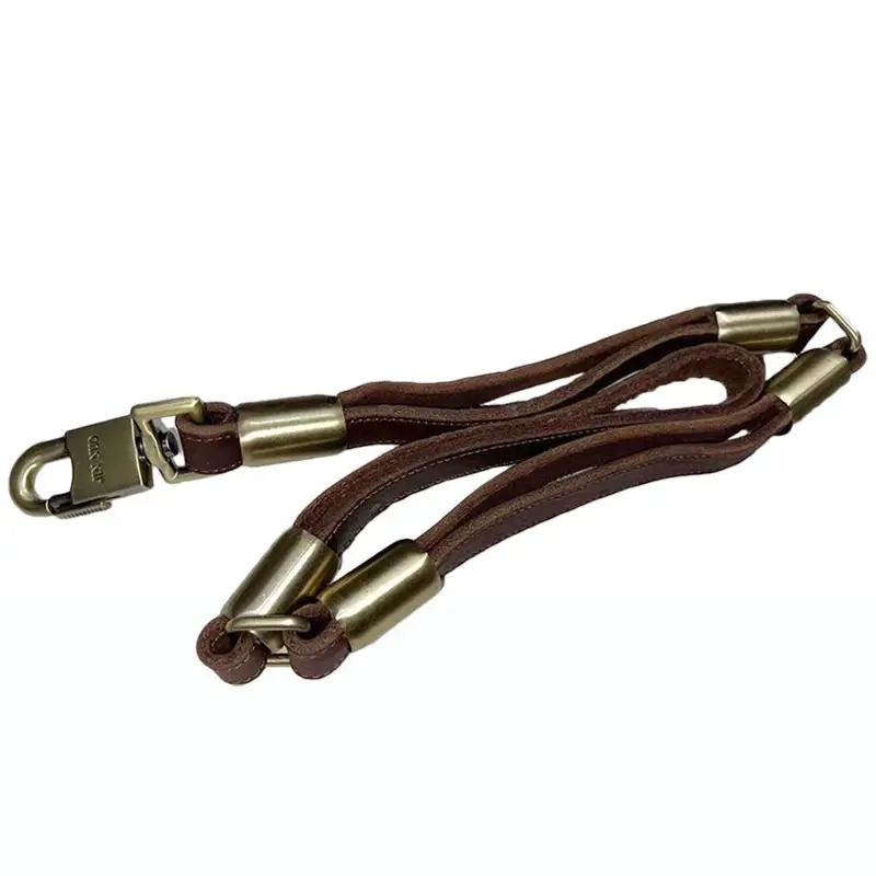 Dog leash Superior Quality Genuine Real Ox Leather Foldable Dog Leash Lead