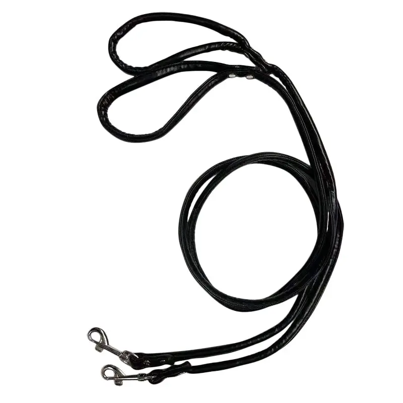 2 x Small Dog PU leather Leads Pup Pet Leashes Black