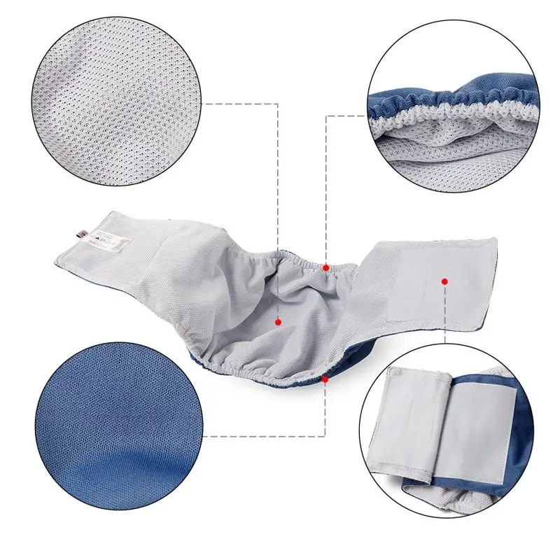 Male Sanitary Dog Nappy Underpants Diaper Pants Blue M L XL 2XL