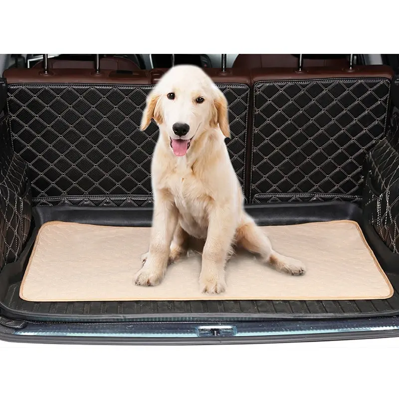 Washable Dog Pee Training Pad Multiple Use Mat Breathable Waterproof 100x67cm Beige