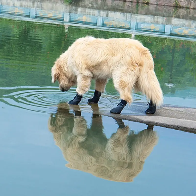 Medium Large Breed Dog WaterProof Rain Shoes Non-slip Rubber Boots Socks