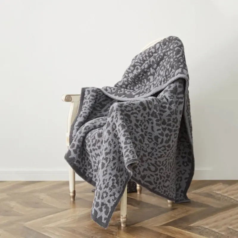 Leopard Pattern Microfibre Winter Blanket 130x160cm Super Soft Sofa Throw Rug