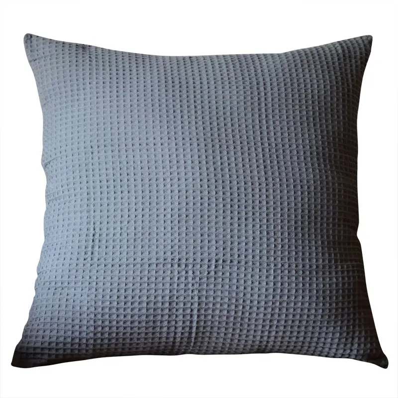 100% Cotton Grey Large Waffle Standard or European Cushion