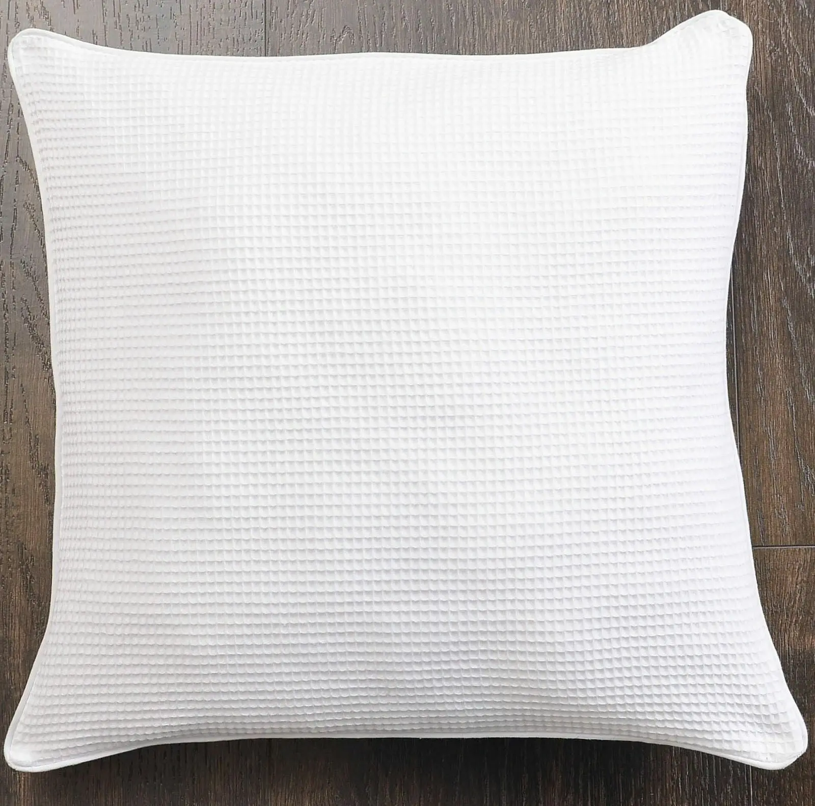 2 x 100% Cotton White Waffle Weave Euro Square Breakfast Body Pillowcases Cushion Covers