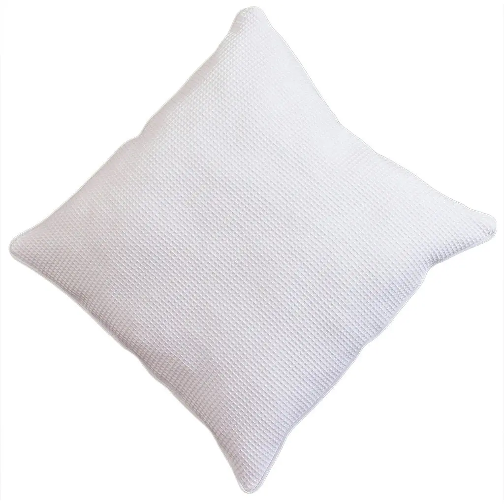 2 x 100% Cotton White Waffle Weave Euro Square Breakfast Body Pillowcases Cushion Covers