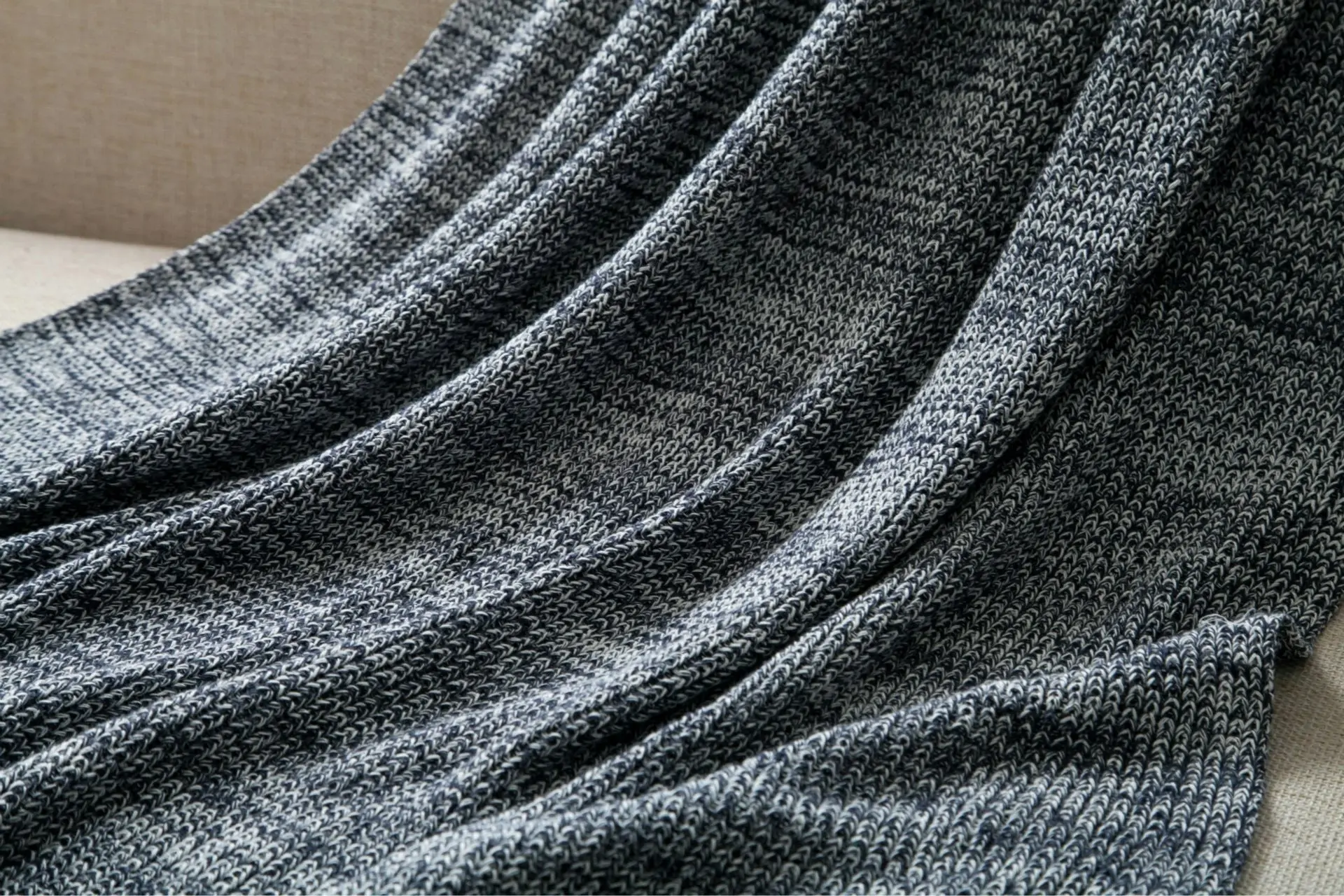 Knitted Cotton Blanket 180x200cm Soft Blanket Home Decor Sofa Bed Throw Rug Dark Grey