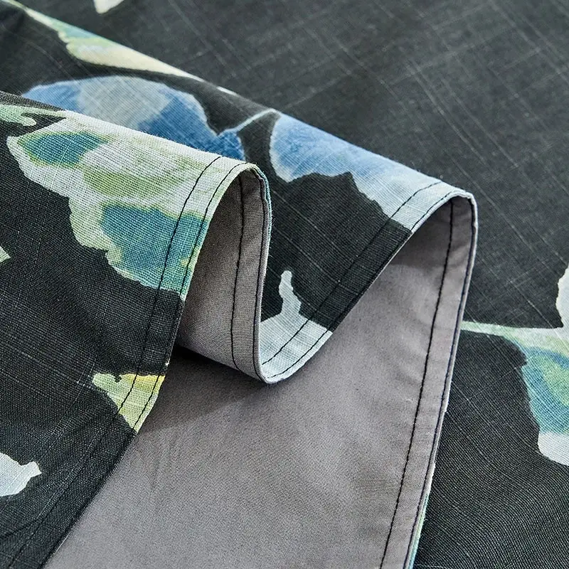 100% Slub Cotton Dining Table Runner 190x31cm Black