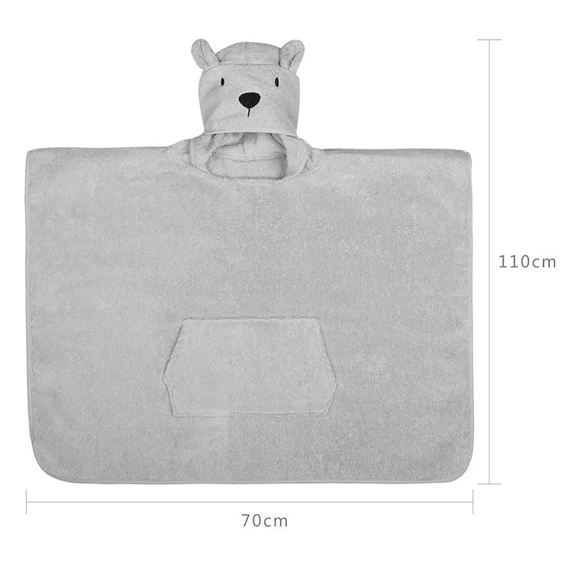 100% cotton 350gsm Baby Bear Design Hooded Towel 70x125cm