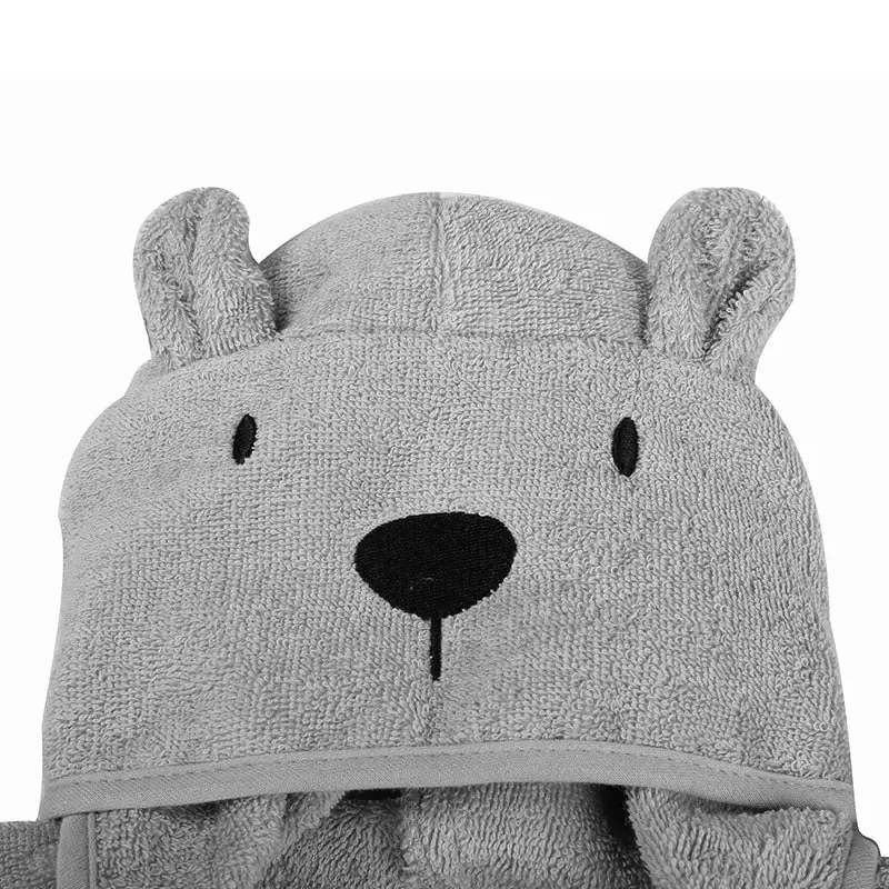 100% cotton 350gsm Baby Bear Design Hooded Towel 70x125cm