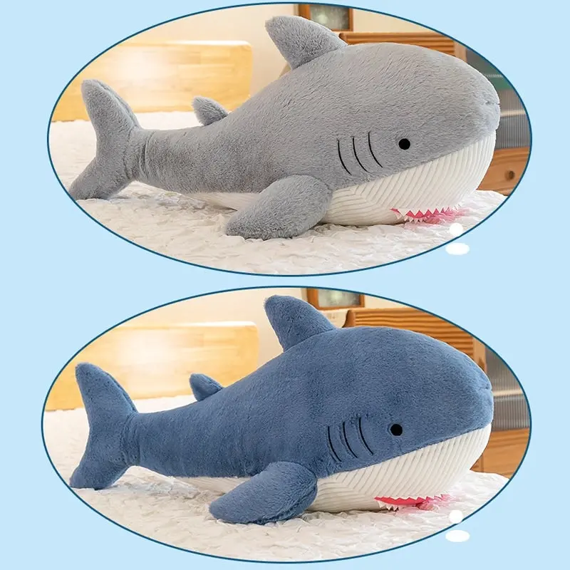 Super Soft Cute Grey Shark Plush Toy Large sizes 90cm 120cm 150cm