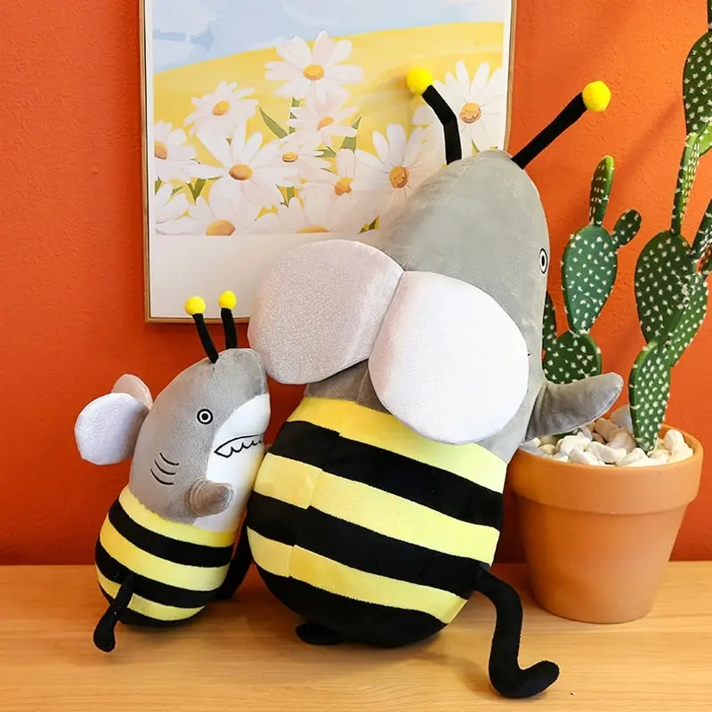 Large Super Soft Cute Shark Bee Plush Toy 110cm