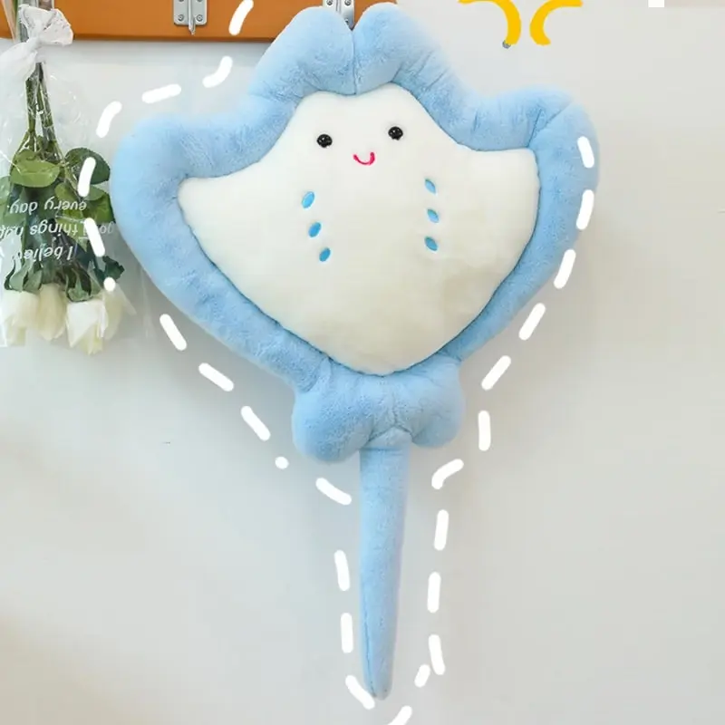 Super Cute Soft Fleece Happy Manta Ray Plush Toy 75cm 90cm 110cm