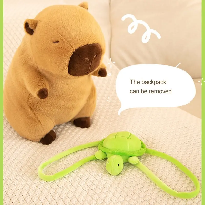 Super Cute Soft Fleece Capybara Plush Toy Green Turtle Backpack 55CM or 90CM