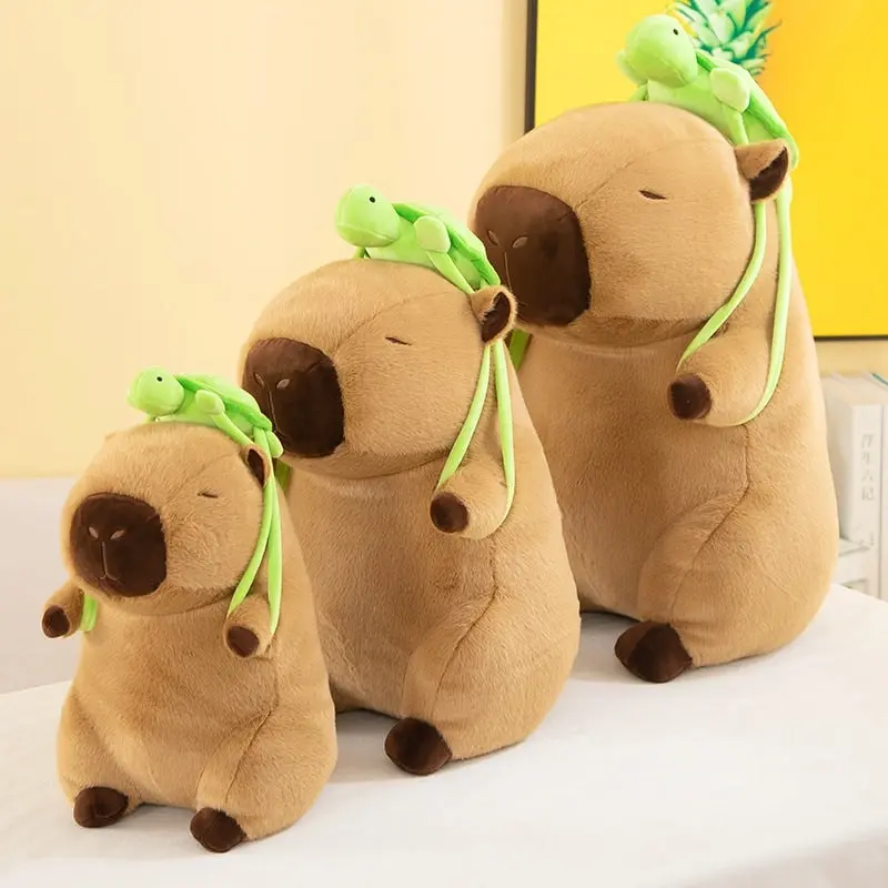 Super Cute Soft Fleece Capybara Plush Toy Green Turtle Backpack 55CM or 90CM