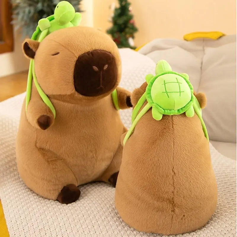 Super Cute Soft Fleece Capybara Plush Toy Green Turtle Backpack 55CM or 90CM