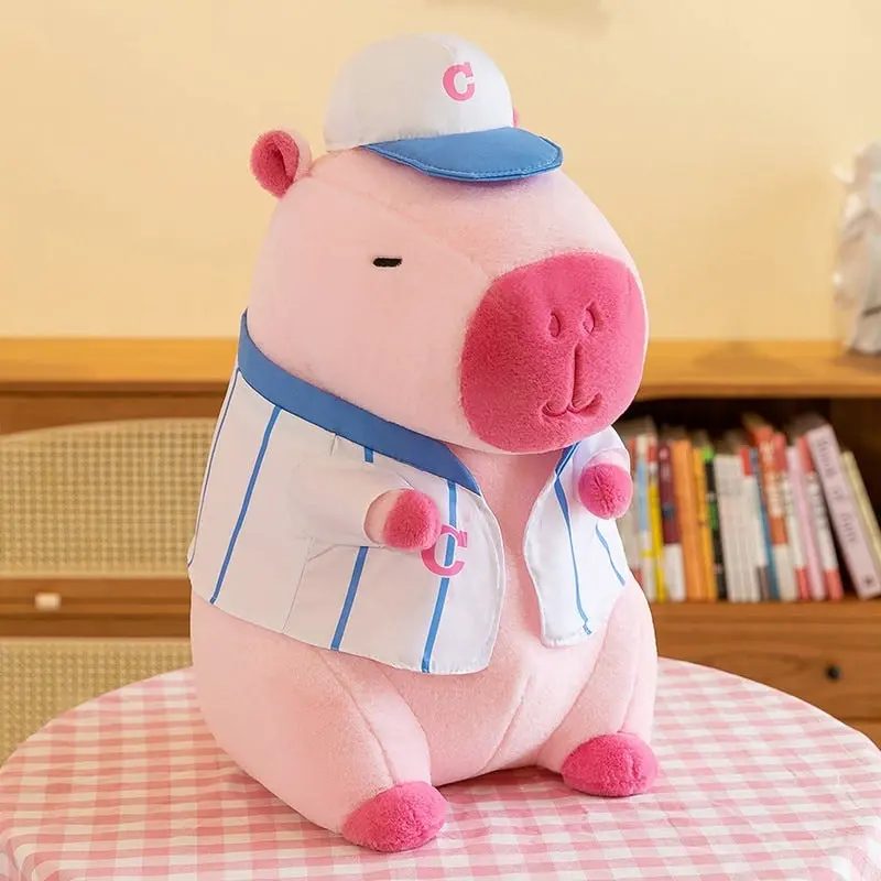 Super Cute Soft Fleece Capybara Plush Toy Baseball 68cm Pink