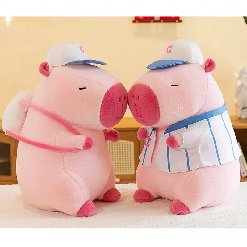 Super Cute Soft Fleece Capybara Plush Toy Baseball 68cm Pink