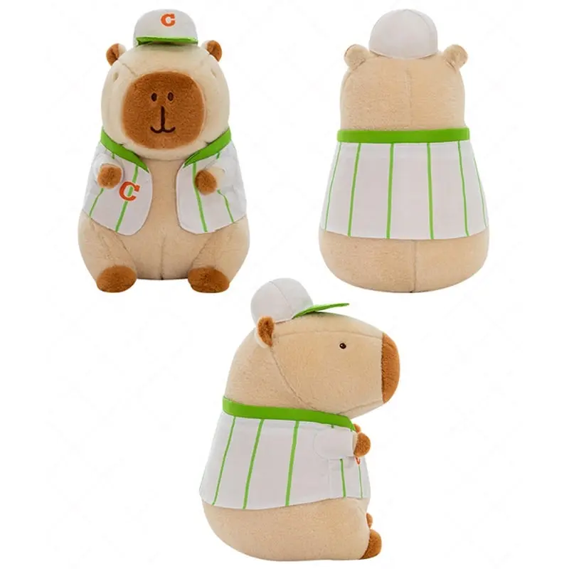 Super Cute Soft Fleece Capybara Plush Toy Baseball 68cm Beige