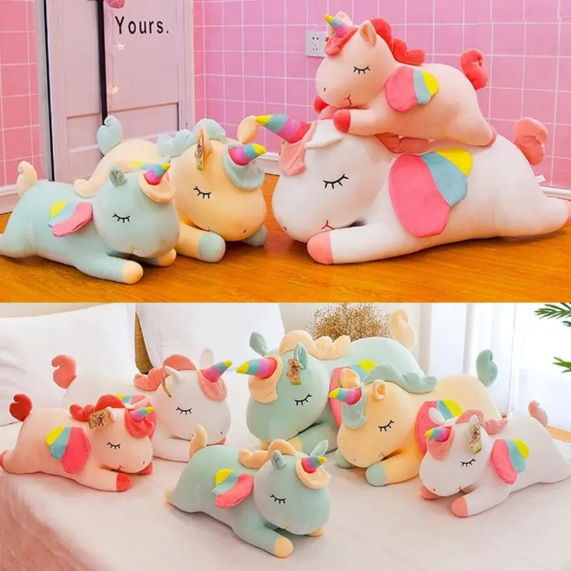 Sleep Unicorn Coral Fleece Large Plush Toys 80cm Pink