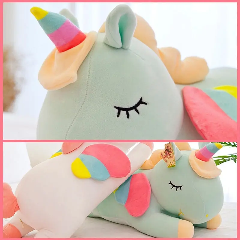 Sleep Unicorn Coral Fleece Large Plush Toys 80cm Green