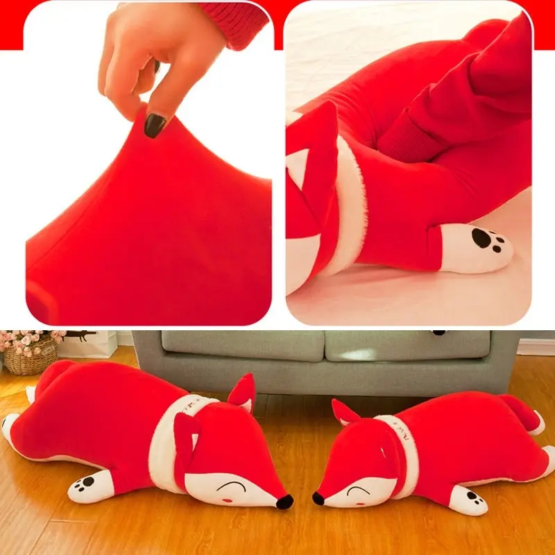 Lying Down Red Fox Large Plush Toy Pillow 70cm 90cm 120cm Long