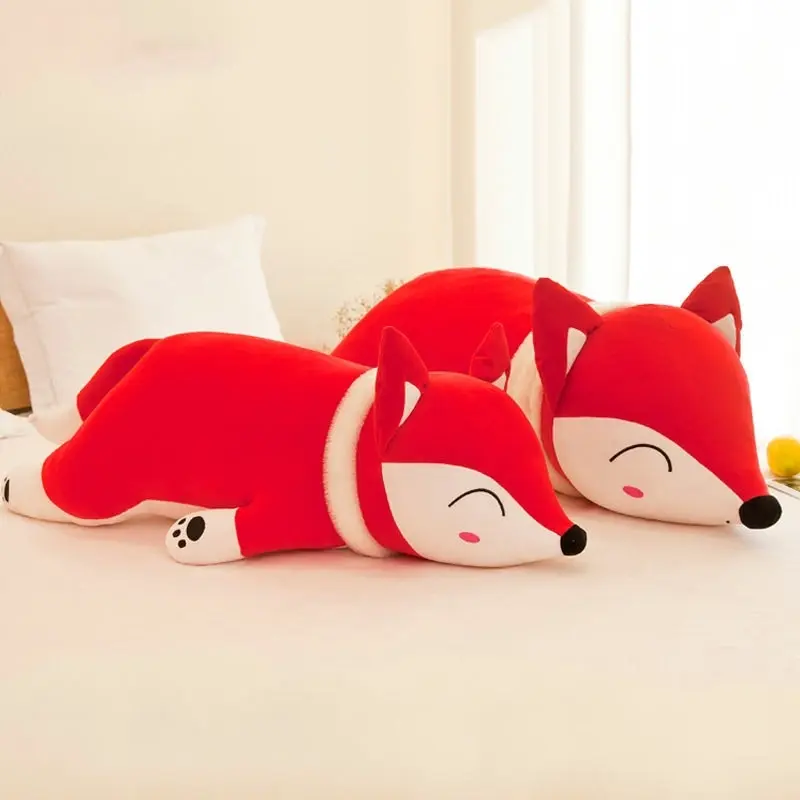 Lying Down Red Fox Large Plush Toy Pillow 70cm 90cm 120cm Long