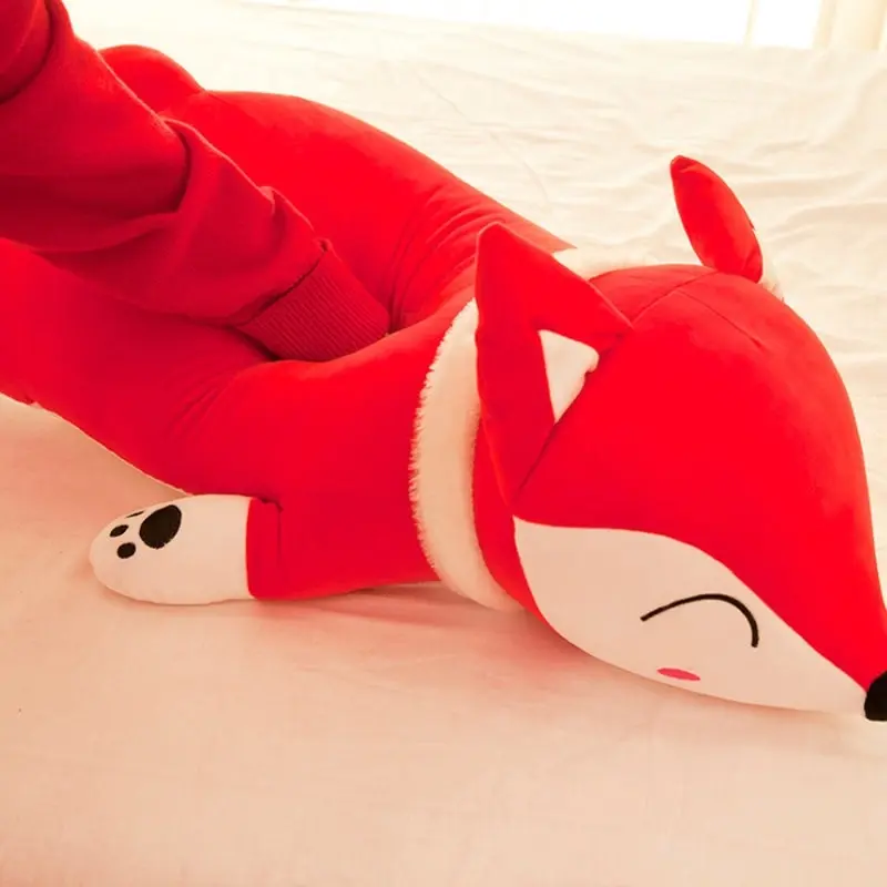 Lying Down Red Fox Large Plush Toy Pillow 70cm 90cm 120cm Long