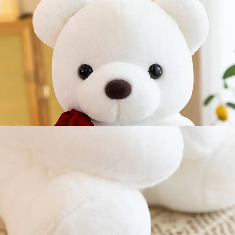 Super Soft Coral fleece White Bear Plush Toy Rose Wedding Valentine's day 50cm