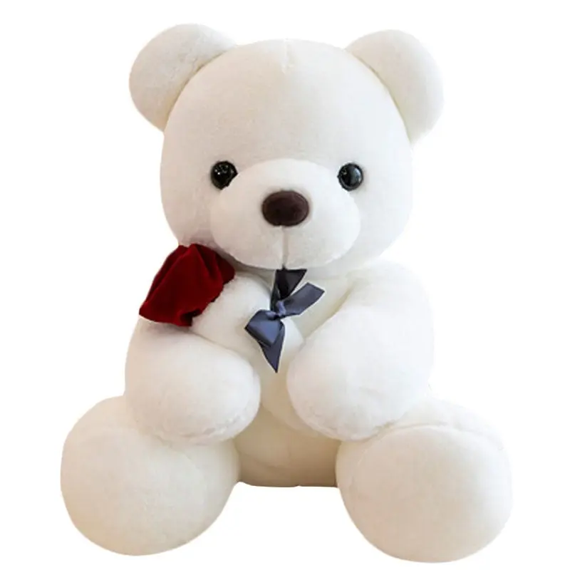 Super Soft Coral fleece White Bear Plush Toy Rose Wedding Valentine's day 50cm