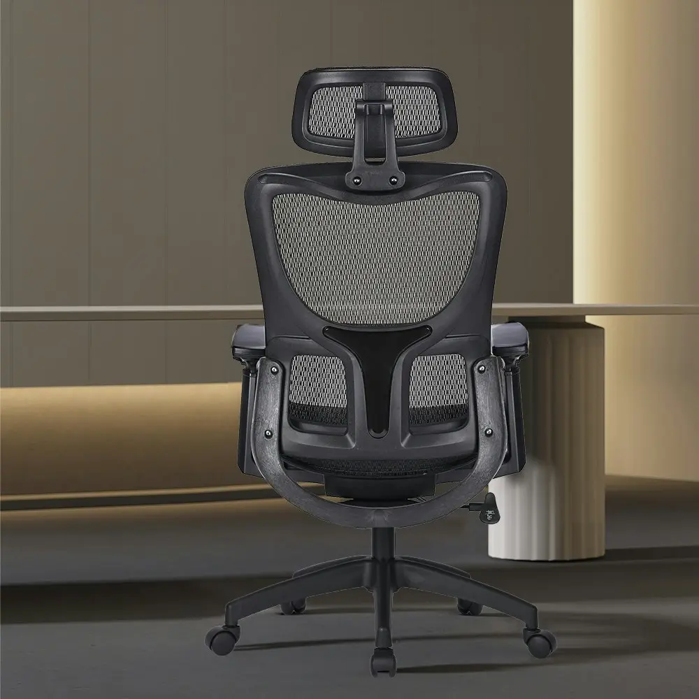 Furb Ergonomic Office Chair Mesh Computer Desk Chair Tilt Fabric Seat Black