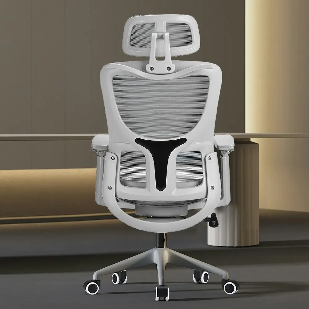 Furb Ergonomic Office Chair Mesh Computer Desk Chair Tilt Fabric Seat Grey