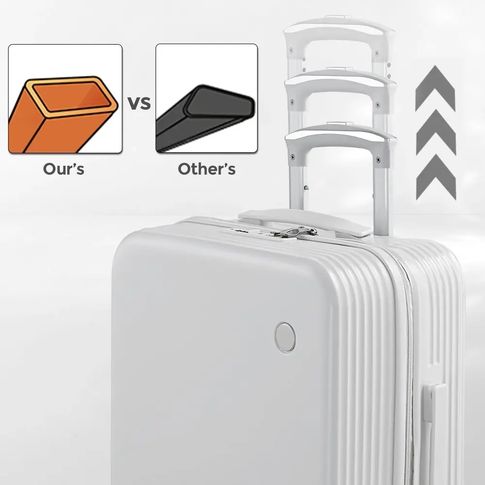 Tabibito 20" Luggage Hard Shell ABS Suitcase TSA Lock with Spinner Wheels White