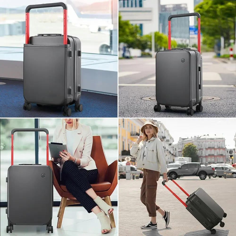 Tabibito 20" Luggage Wide Handle PC Hard Shell Travel Suitcase TSA Lock Grey