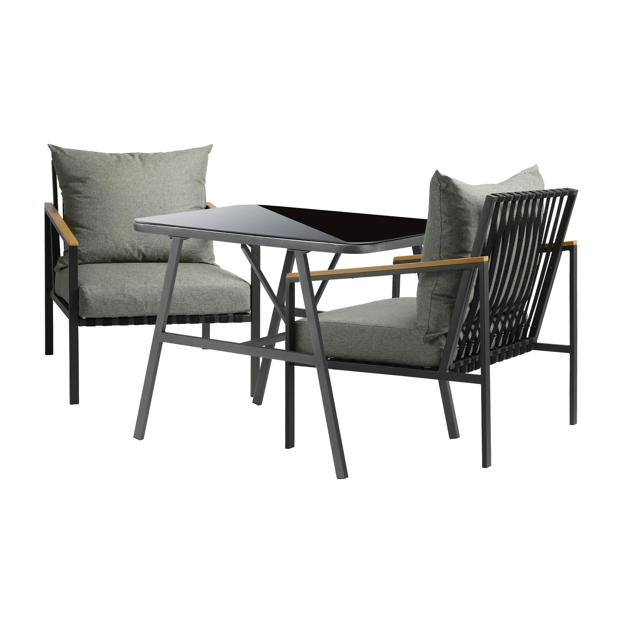 Livsip Outdoor Dining Set Table and Chairs Patio Furniture Garden Setting 3PCS