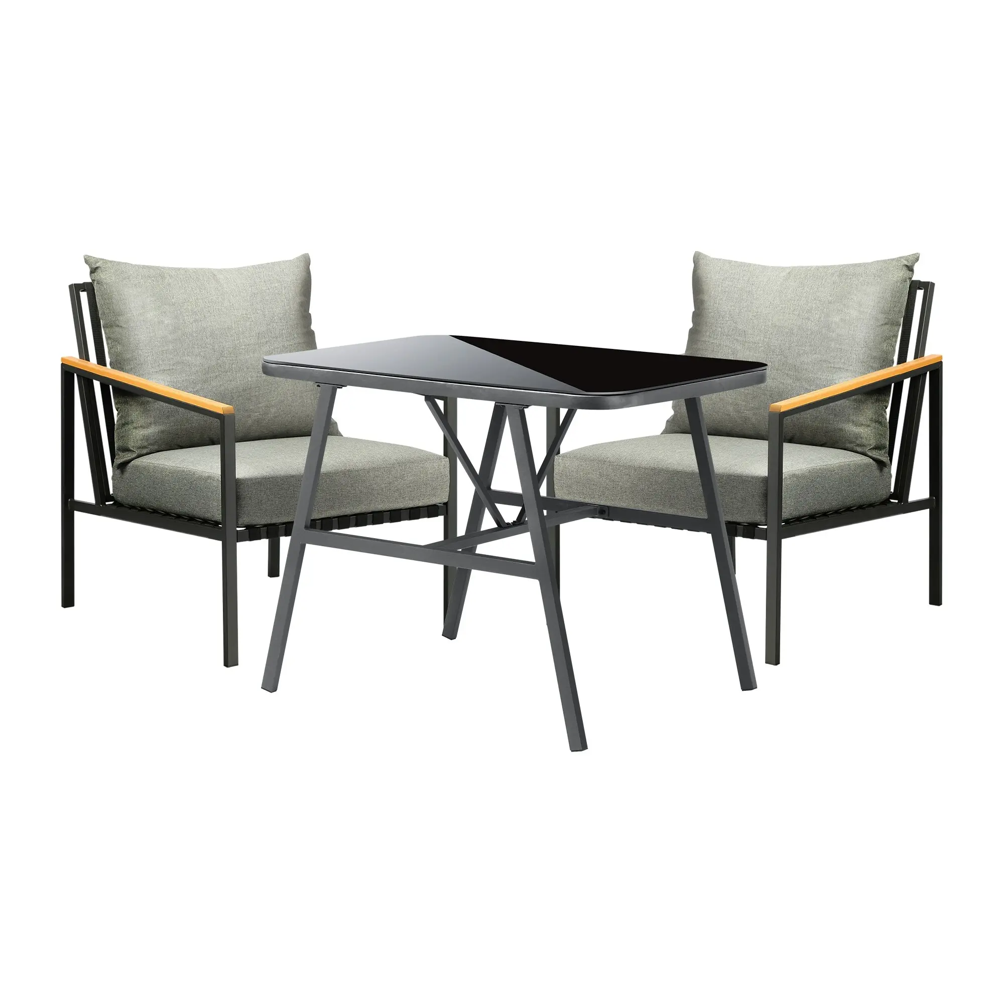 Livsip Outdoor Dining Set Table and Chairs Patio Furniture Garden Setting 3PCS