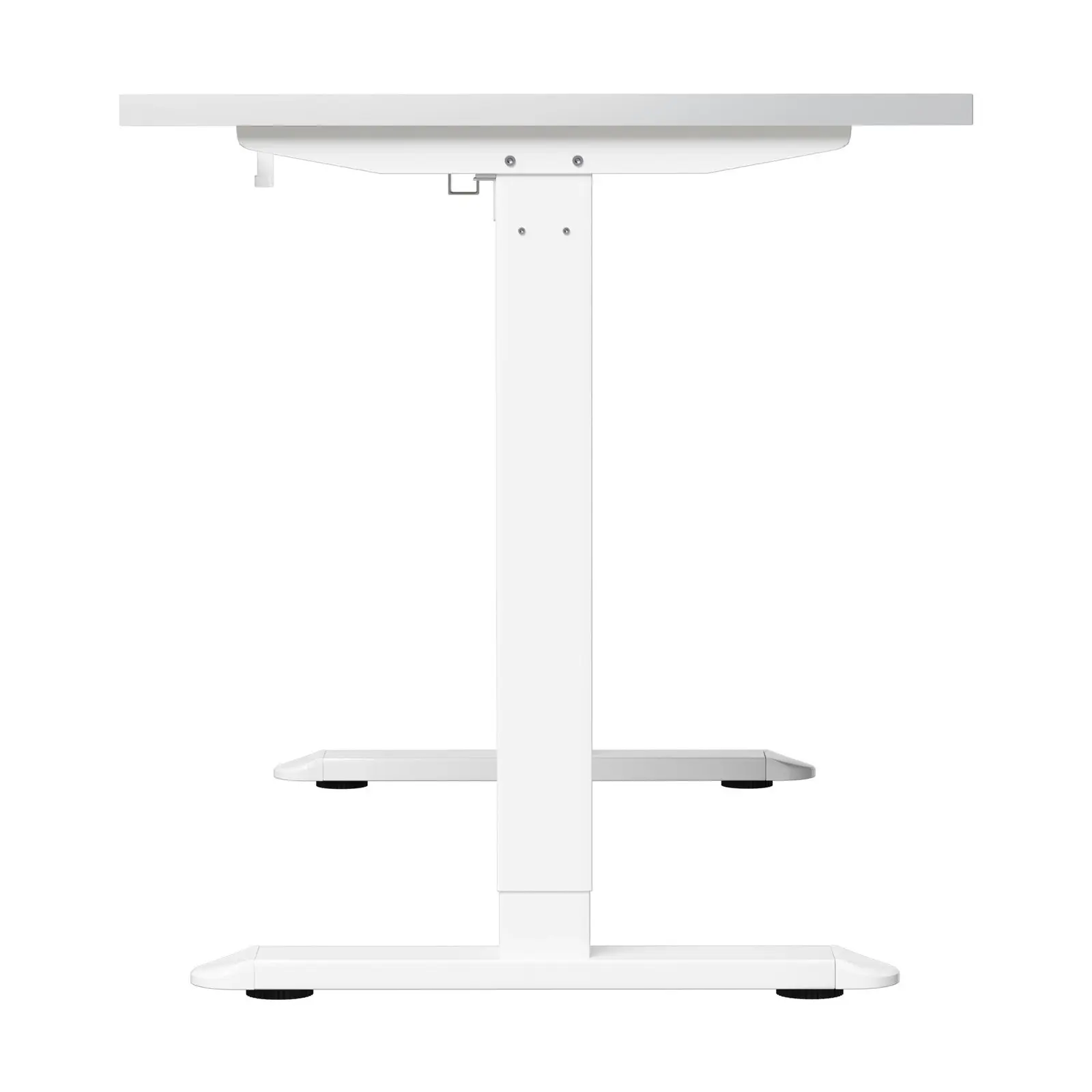 Oikiture Electric Standing Desk With Wireless Charging Single Motor White Frame 140CM White Tabletop