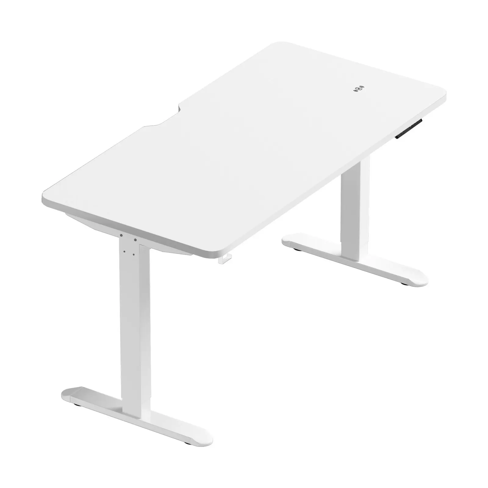 Oikiture Electric Standing Desk With Wireless Charging Single Motor White Frame 140CM White Tabletop