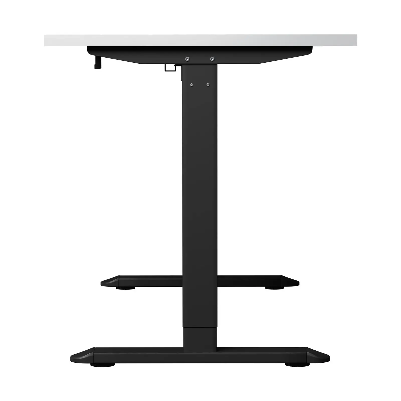 Oikiture Electric Standing Desk With Wireless Charging Single Motor Black Frame 140CM White Tabletop