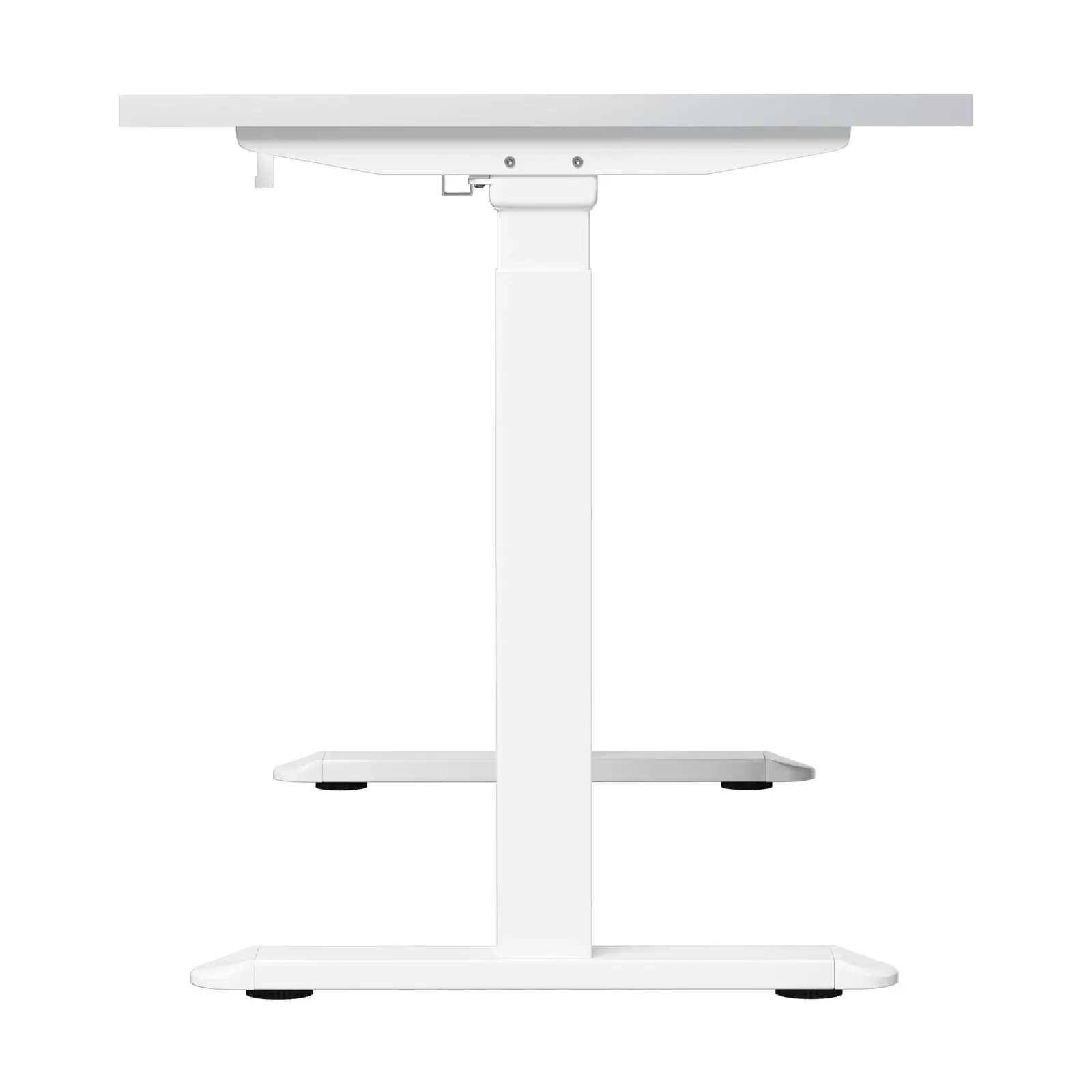 Oikiture Electric Standing Desk With Wireless Charging Dual Motor White Frame 140CM White Tabletop