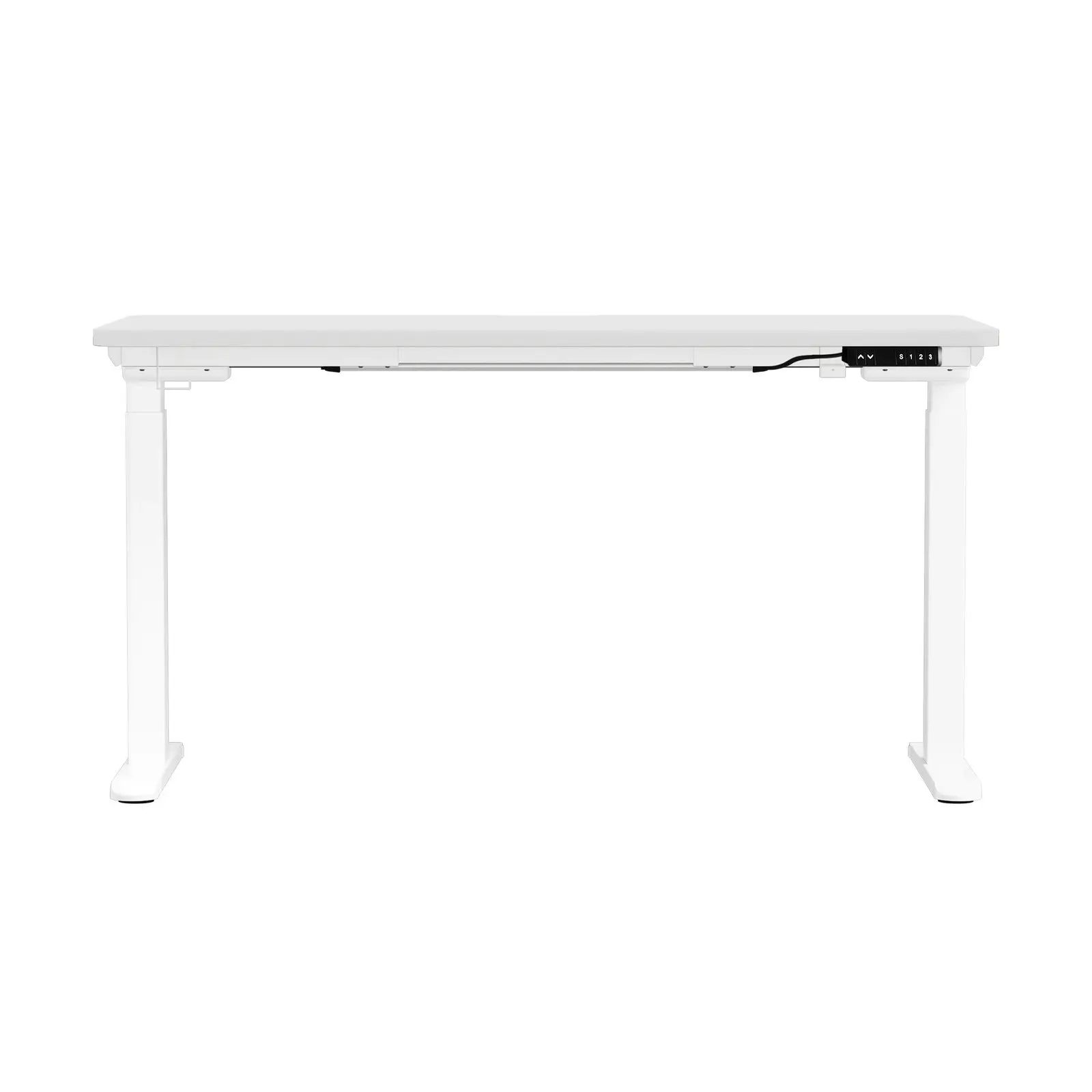 Oikiture Electric Standing Desk With Wireless Charging Dual Motor White Frame 140CM White Tabletop