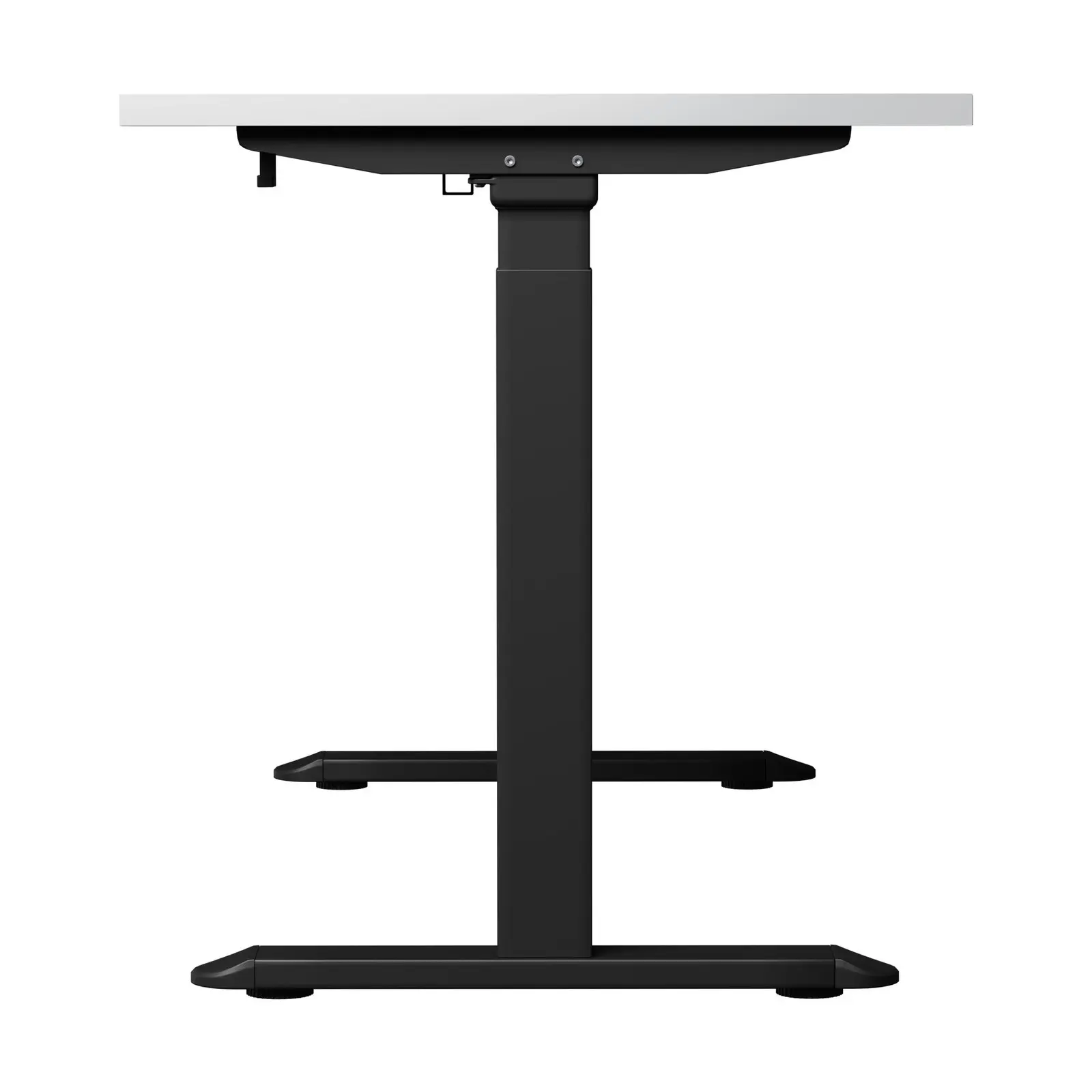 Oikiture Electric Standing Desk With Wireless Charging Dual Motor Black Frame 140CM White Tabletop