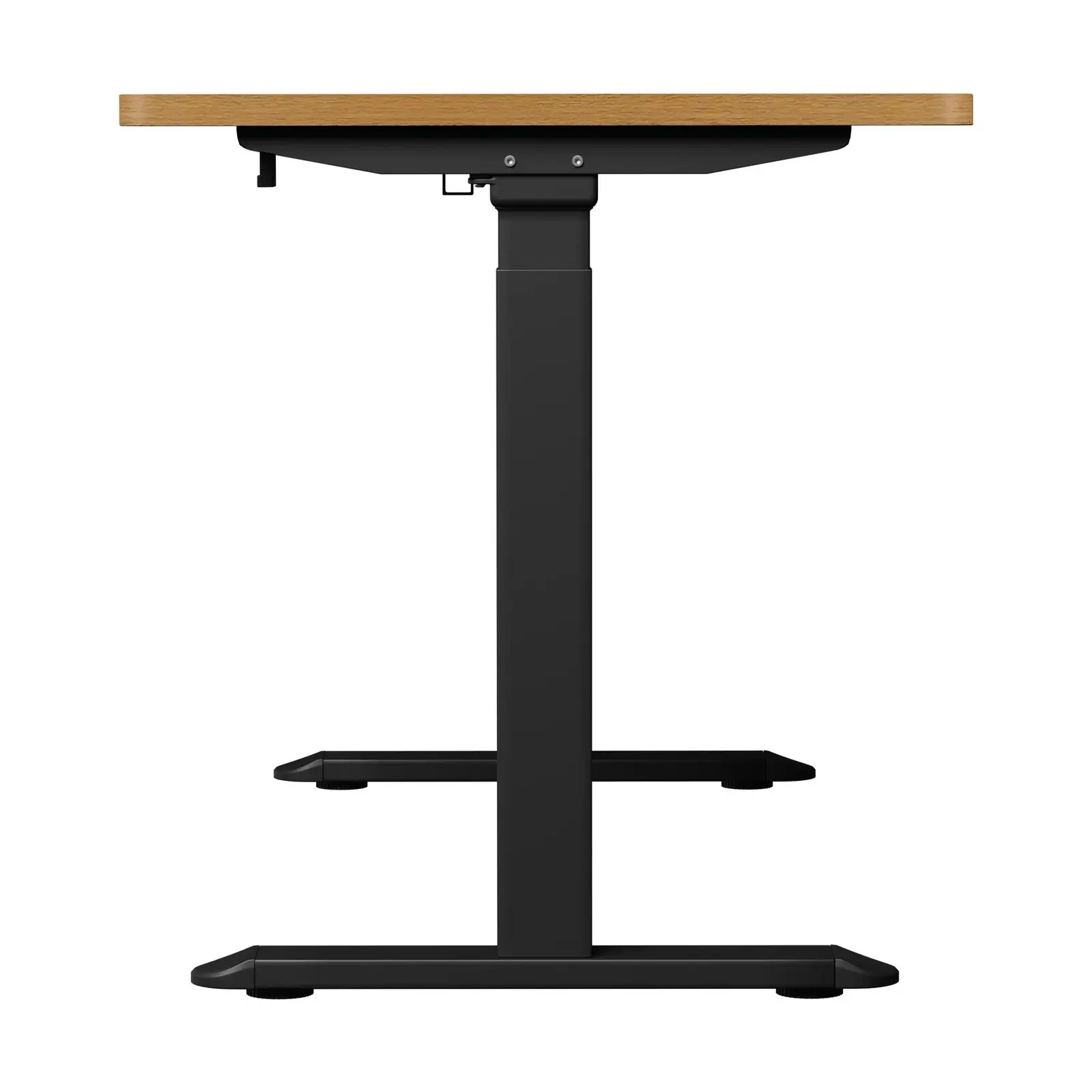 Oikiture Electric Standing Desk With Wireless Charging Dual Motor Black Frame 140CM OAK Tabletop