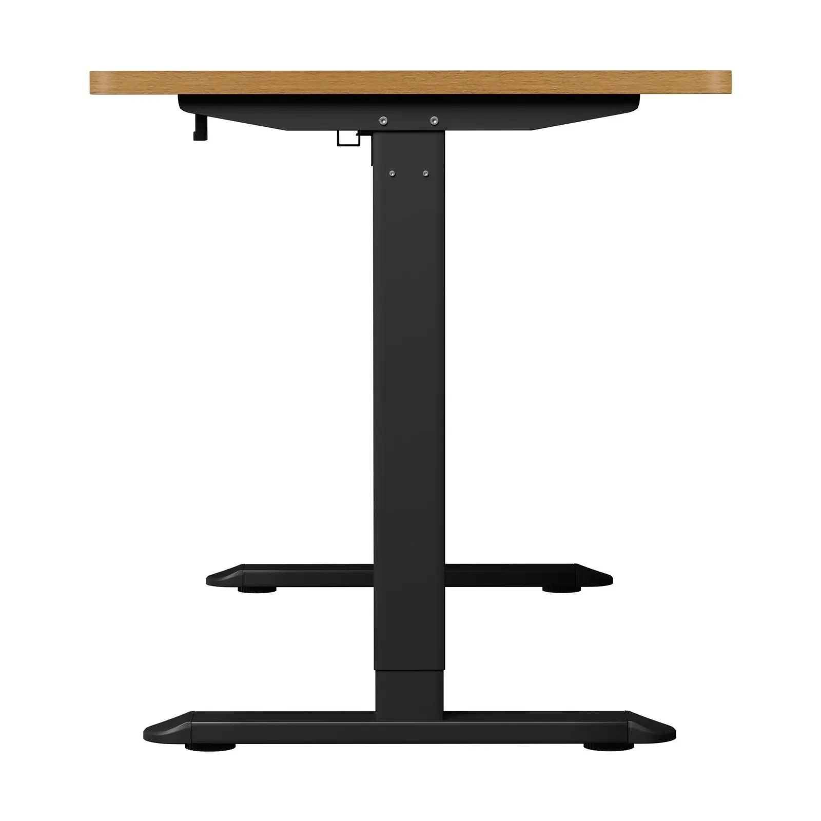 Oikiture Electric Standing Desk With Wireless Charging Single Motor Black Frame 140CM OAK Tabletop