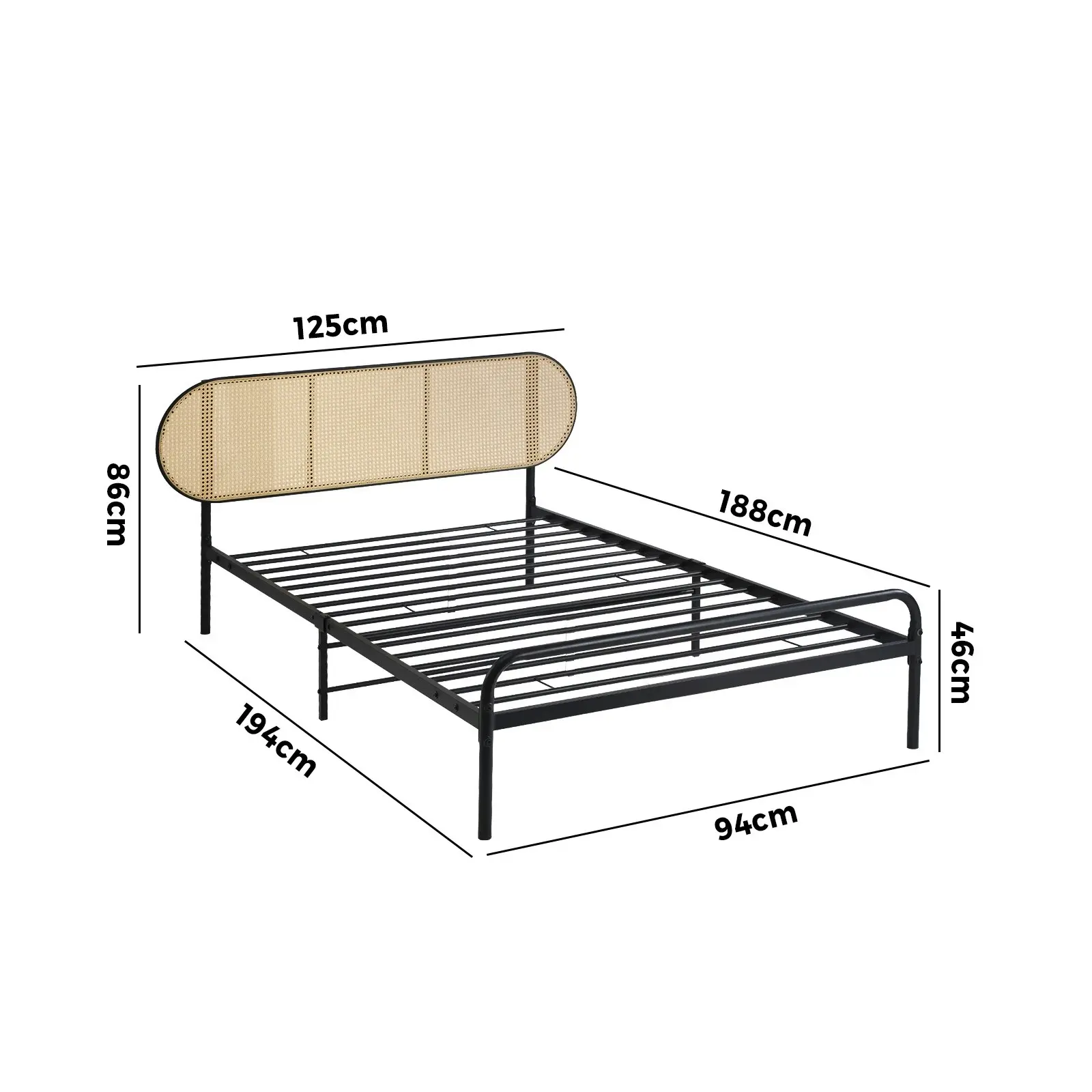 Oikiture Bed Frame Single Size Metal Bed Platform VINY