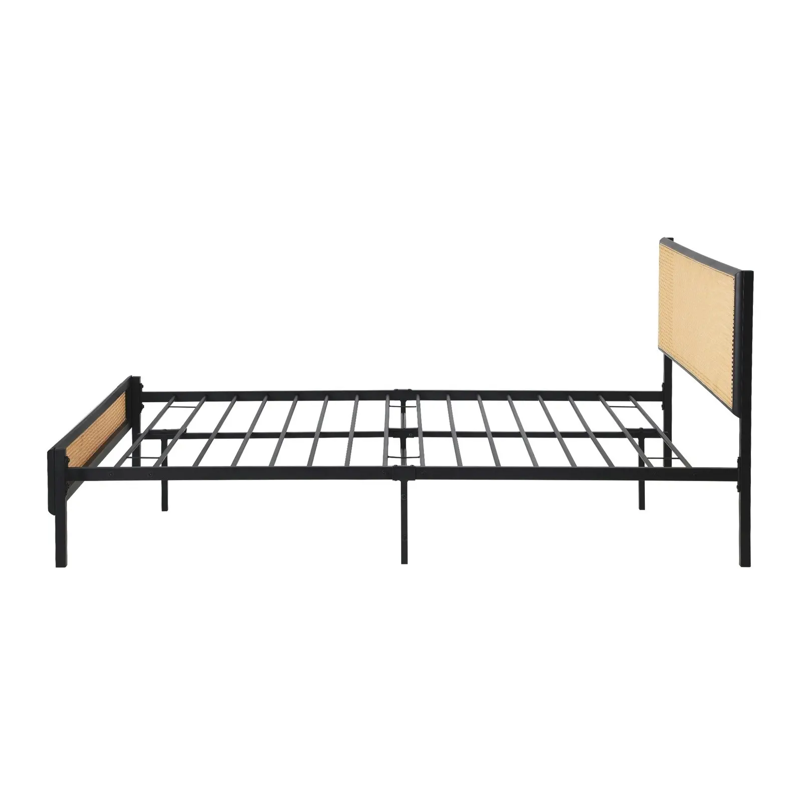 Oikiture Metal Bed Frame King Single Beds Base Platform Rattan