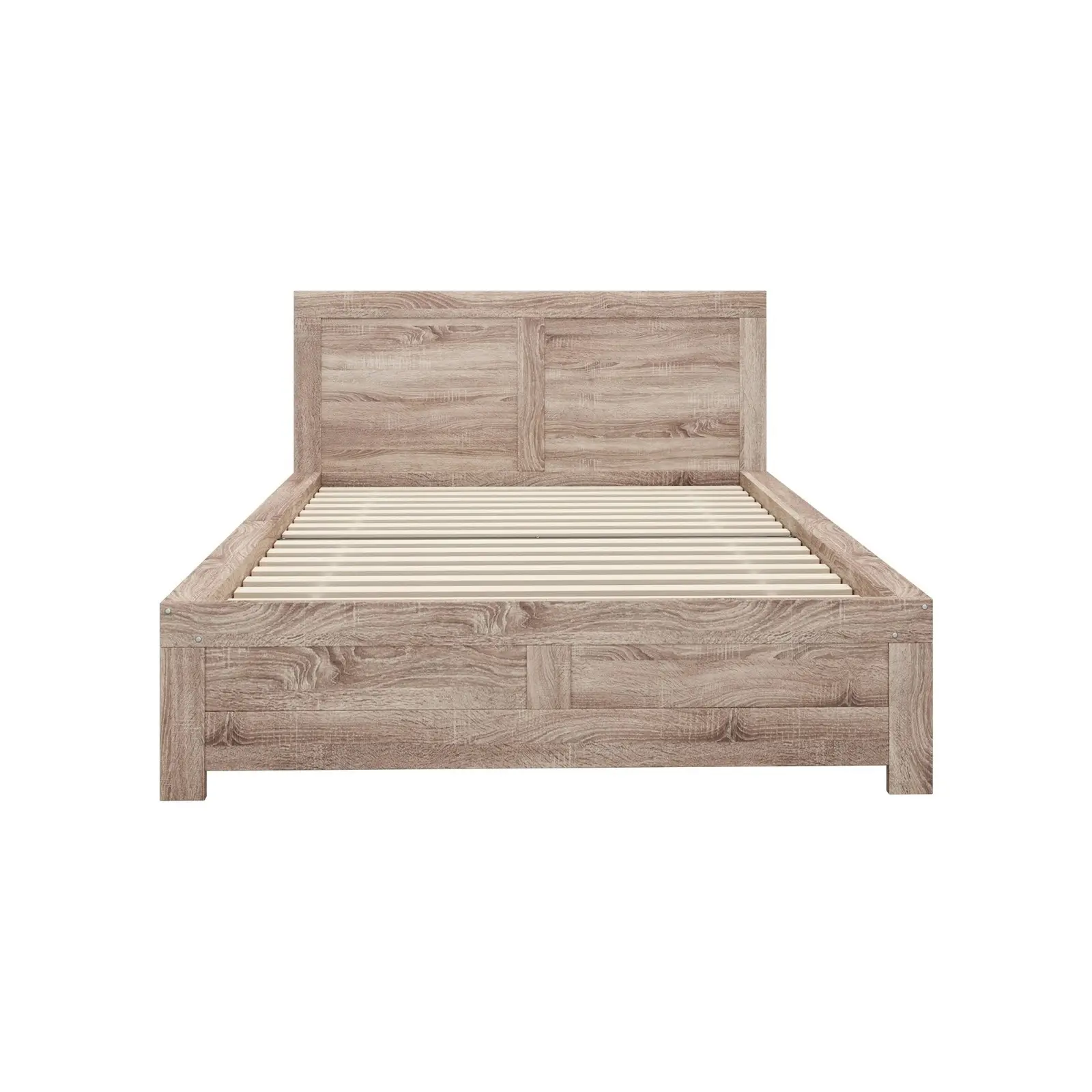 Oikiture Bed Frame Double Size Wooden Base Beds Platform Timber Light Oak