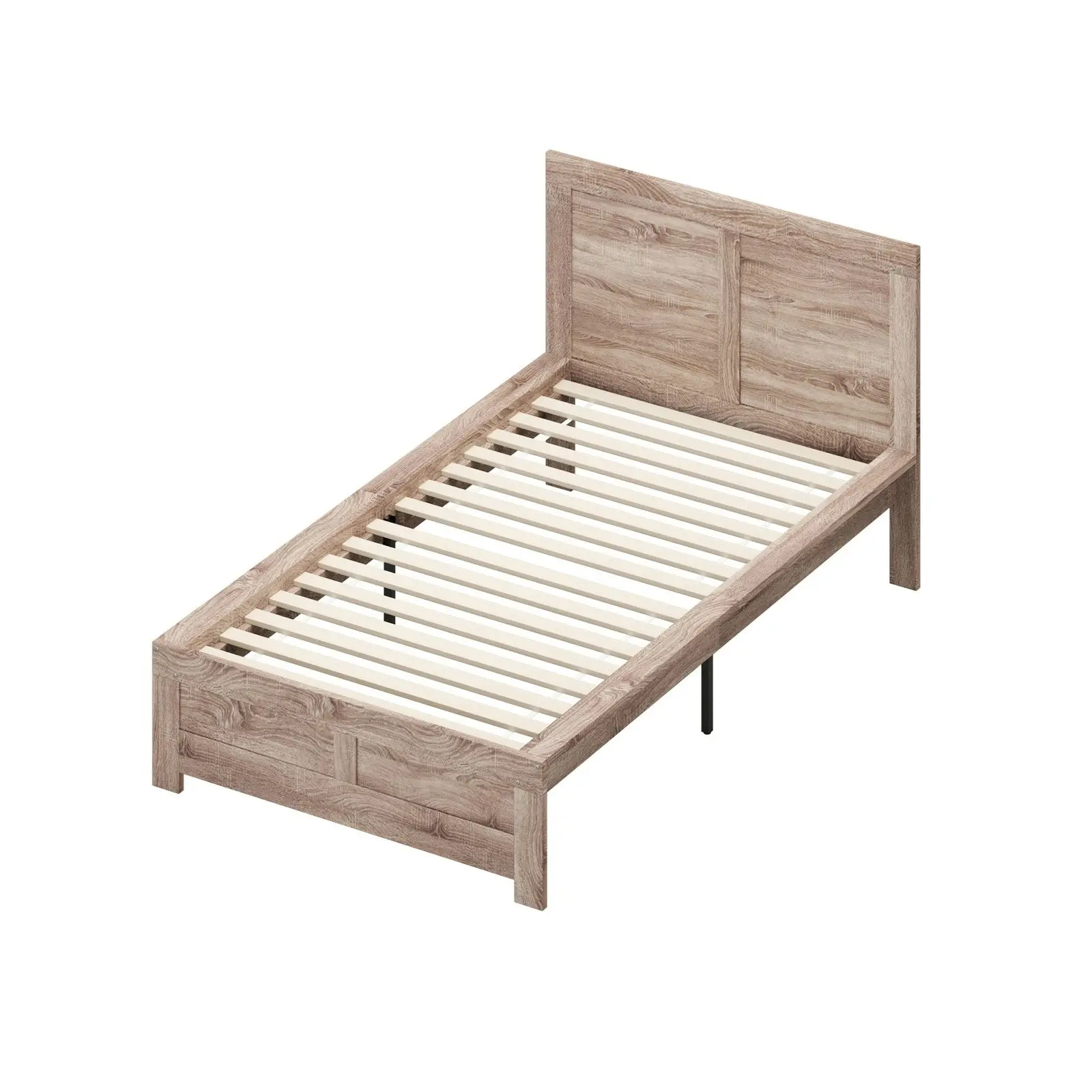 Oikiture Bed Frame King Single Wooden Base Beds Platform Timber Light Oak