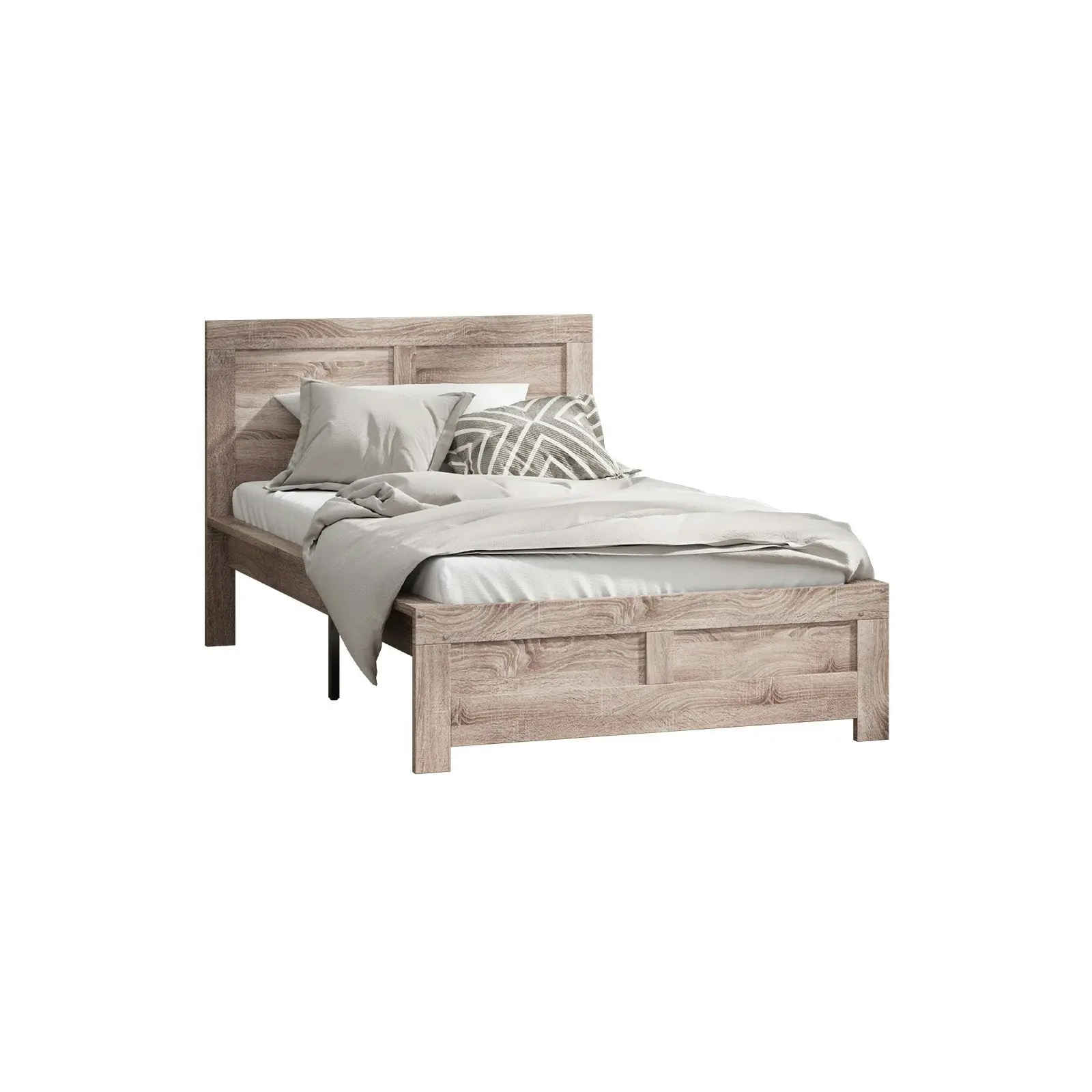 Oikiture Bed Frame King Single Wooden Base Beds Platform Timber Light Oak