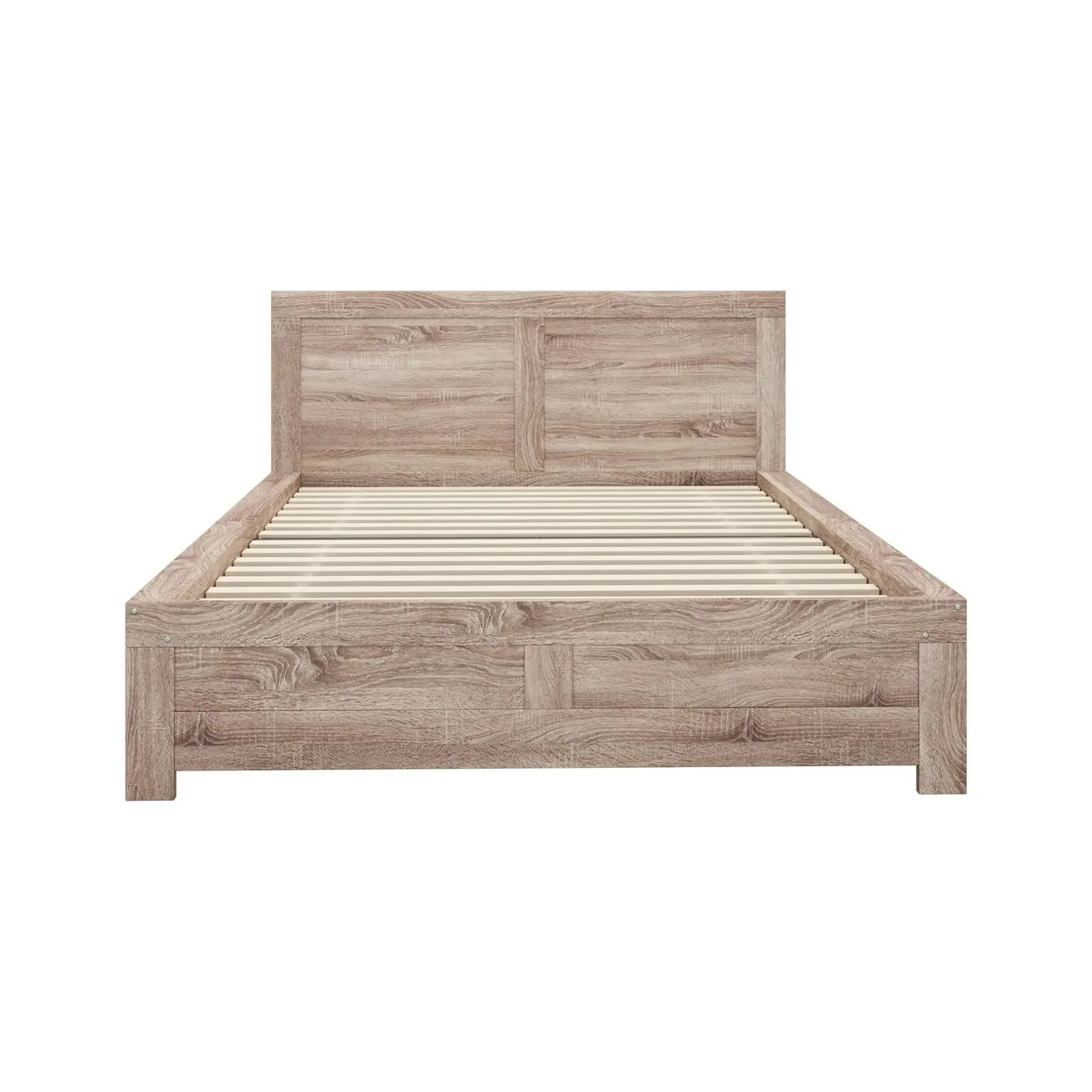 Oikiture Bed Frame Queen Size Wooden Base Beds Platform Timber Light Oak